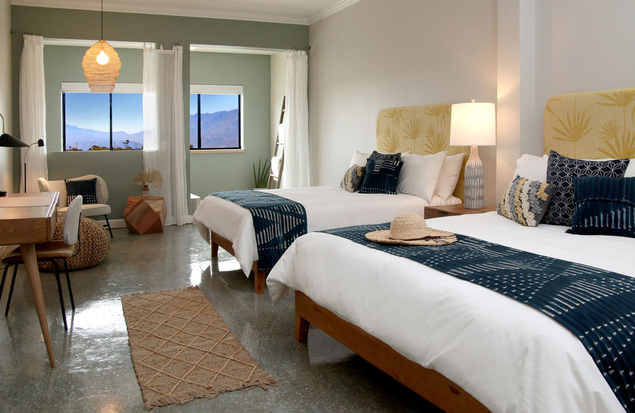 Spa Suite room with 2 beds and views of the Santa Rosa mountains