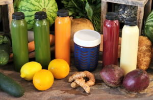 Fresh juices served as part of the self-guided cleanse