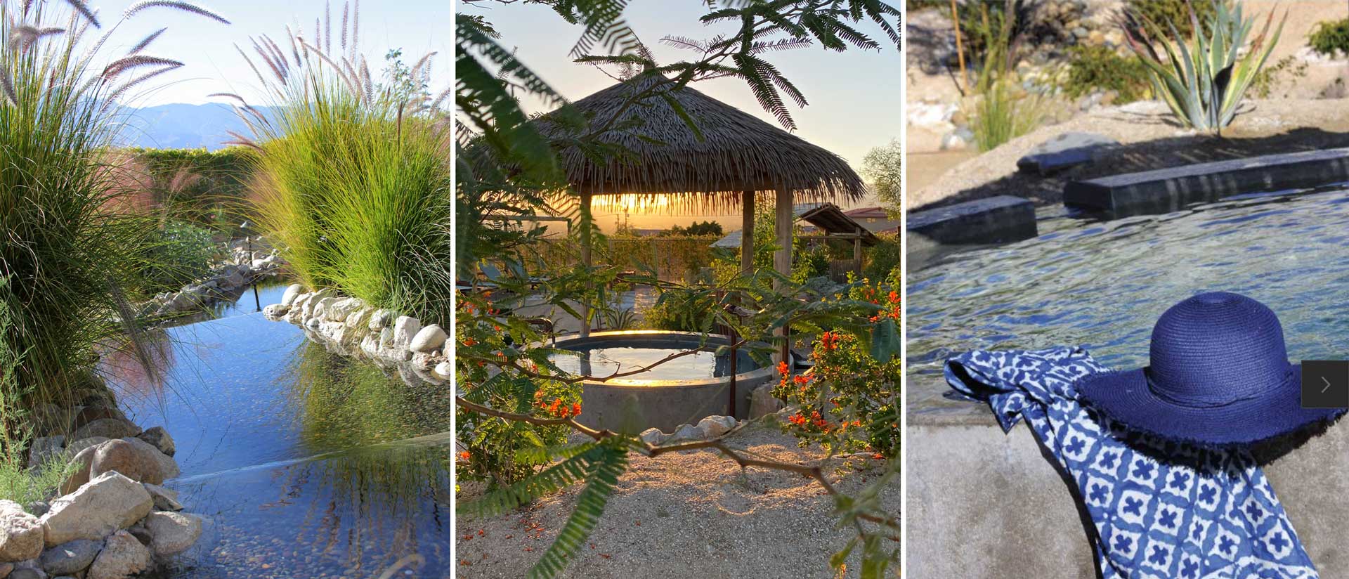 3 Photos, Triptych, The Mineral Water, The Gazebo Tub, Close up a hat near the tub