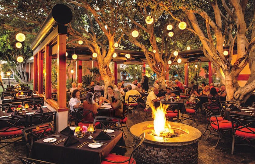 Spencer's Outdoor Patio, local to Azure Palm Hot Springs Resort and Spa